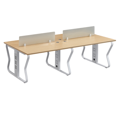 易企采 六人位含活动柜含椅 职员屏风工位办公桌 360*120*75CM 单位:套