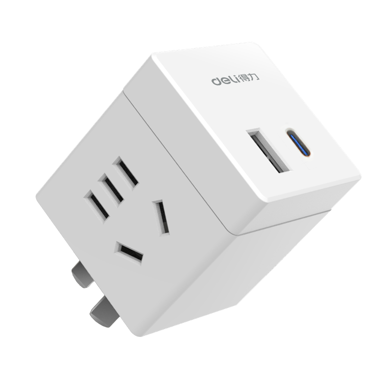 得力33638转换器_2组+2U_PET装(白) 单位/个