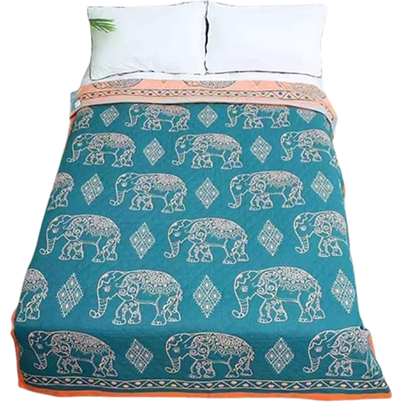 中盈惠彩双层纱布宽边单人毛巾被MJB 150*200cm颜色随机发货或备注 1条