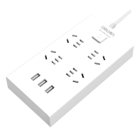 得力18282插座_4组+3U_2米_彩盒装(白) 插座插排 单位/个