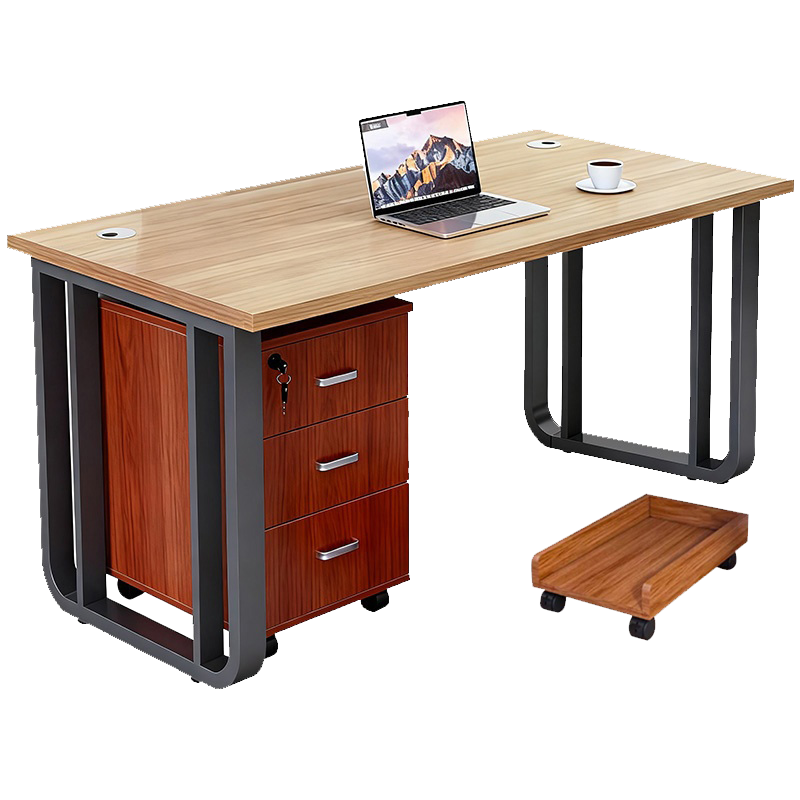 冠谦 办公桌160*90cm 带边柜 组