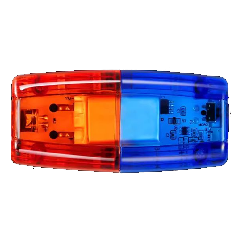 卡库昕警示闪光灯爆闪灯红蓝LED充电肩灯肩夹闪烁灯 带充电线