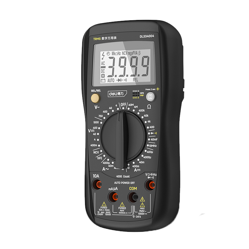 得力 TRMS数显万用表多用表电流表万能表1000V DL334004 单位/个