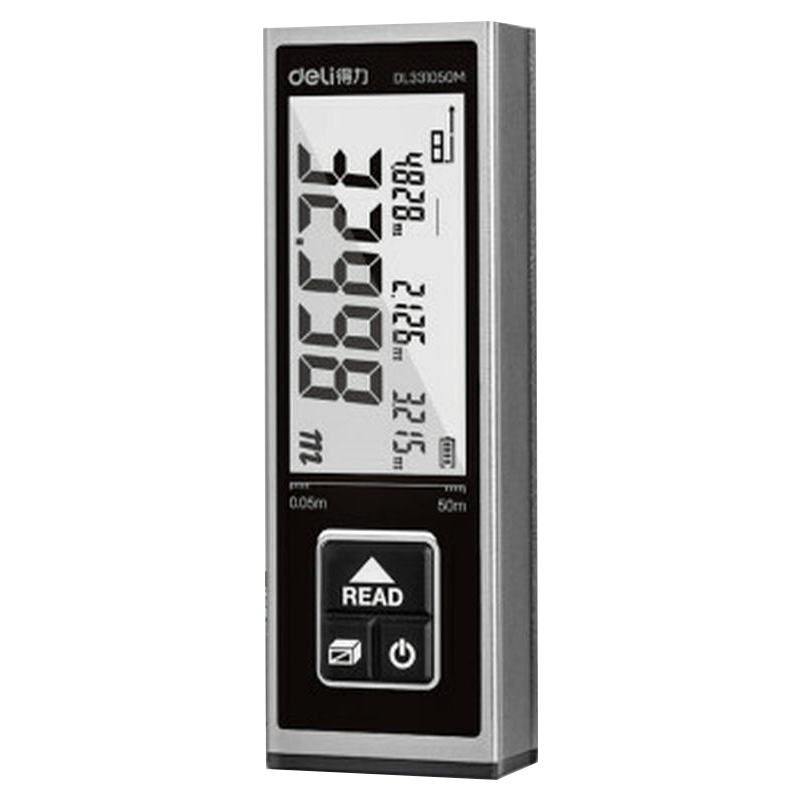 得力(deli)迷你大屏激光测距仪锂电池红外线高精度量房仪蓝牙 DL331050Z 单位/台