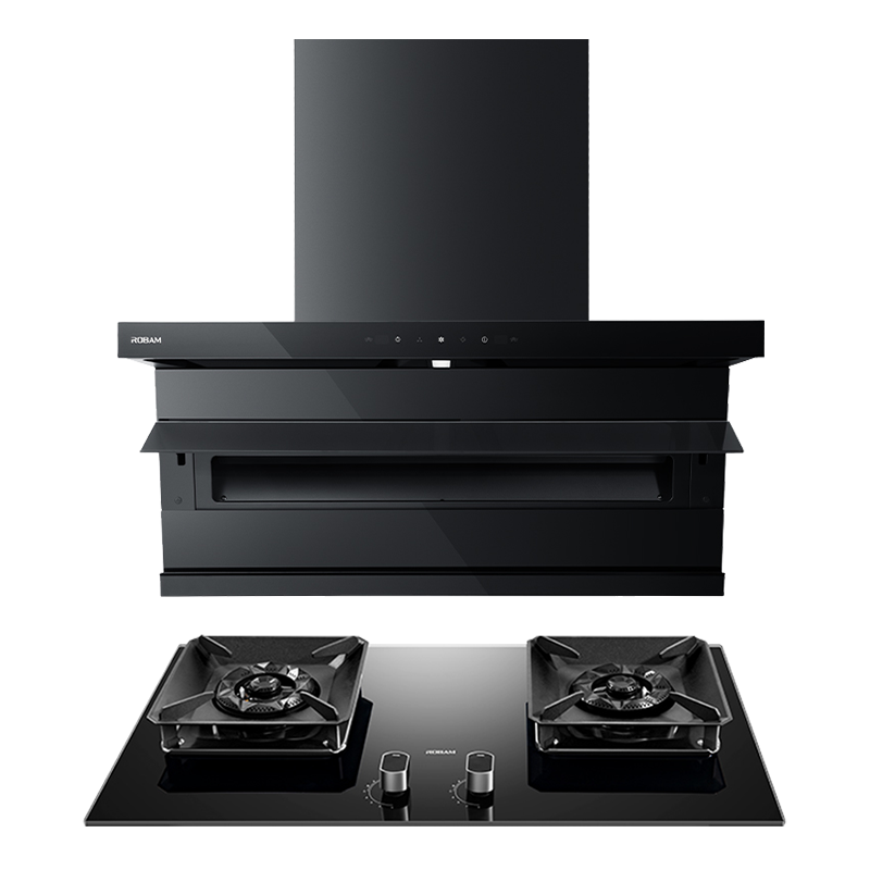 老板(ROBAM)油烟机烟灶套餐两件套超薄顶侧双吸触控式挥手智控27立方5.2灶具厨电套装27A15-D1P+57B6D