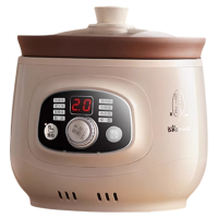 小熊智能电炖锅DDG-D20T5 2-3L微电脑预约煮粥单胆设计3-5人用