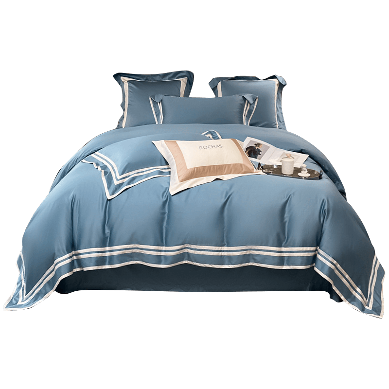 伊伊爱 100支全棉宽边刺绣床上四件套