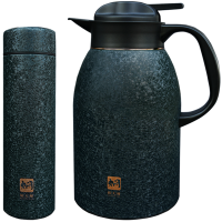 焖大师 MT1602W 1600ml保温壶 锦鲤商务套装 墨黑色