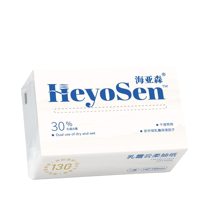 海亚森(HAIYASEN)TK-1040 木浆软包乳霜云柔抽纸 140*180mm三层无香型 130抽/包