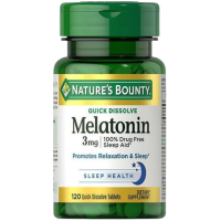 美国原装自然之宝(NATURE'S BOUNTY)自然之宝速溶褪黑素片120片3mg助眠改善睡眠