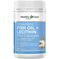 保税发-澳世康(Healthy Care)无腥鱼油+卵磷脂软胶囊120粒/瓶装二合一 澳洲原装进口mini鱼油/深海鱼油