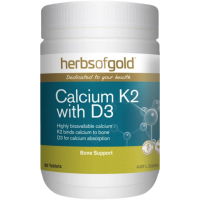 澳洲Herbsofgold和丽康高含量海藻钙+K2+D3-90粒中老年保健孕妇补钙 澳洲原装进口 膳食营养补充剂