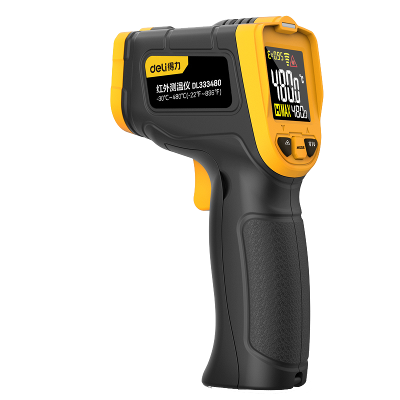 得力(deli)彩屏款测温枪工业红外线测温仪温度计水温检测仪油温枪 DL333480 单位/个