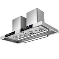 旺厨好太太 新品农村土灶双电机油烟机商用大功率饭店食堂柴火灶 大吸力大型不锈钢吸烟机排烟罩欧式顶吸免清洗 1.35米