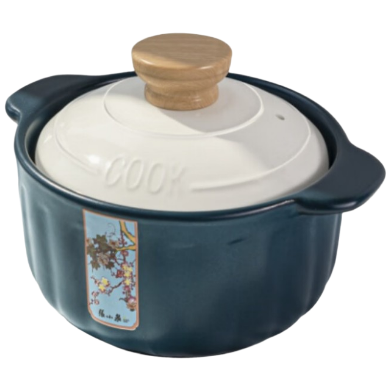 苏宁宜品推荐张小泉瓷心蓝韵煲C33060200 2.8升大容量优质陶瓷22厘米直径设计