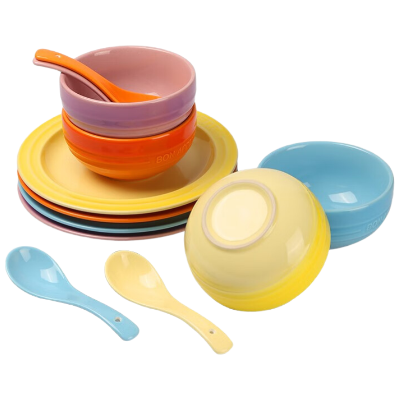 苏宁宜品亚克力餐具套装BST-1022热切工艺耐用时尚4-6人家庭使用