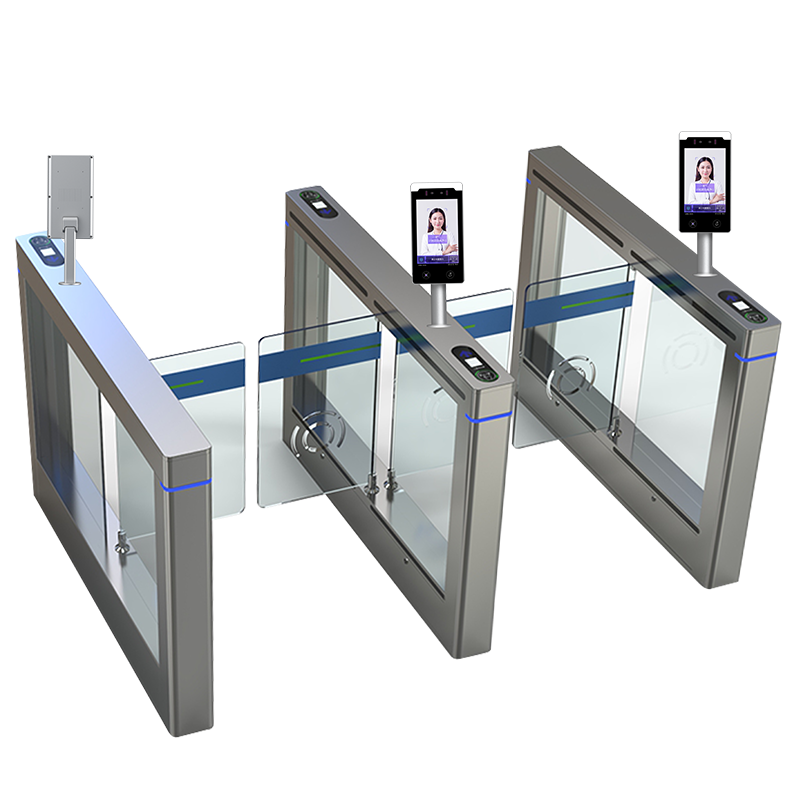 辉嘉业 人行速通道闸翼闸测温门禁系统小区实名身份证健康码道闸门双向单通道定制