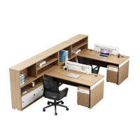 苏宁 金菲罗格 简约现代职员财务工位员工办公桌 1.5米T字两人位带椅