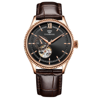 天王手表 昆仑系列男士镂空机械表商务休闲皮带男表正品防水腕表51154