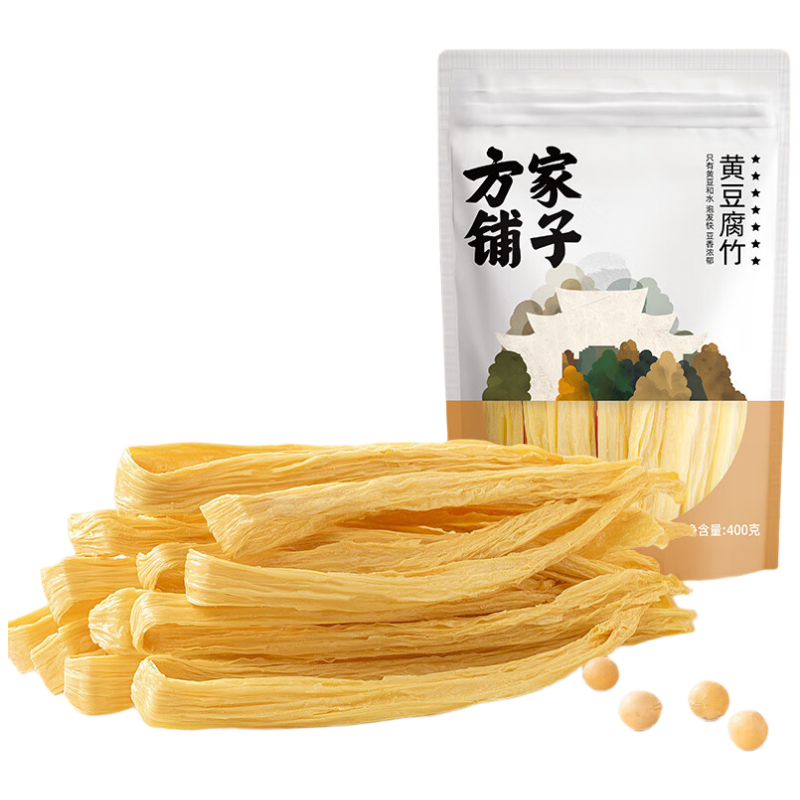 苏宁宜品推荐精选河北腐竹1克盒装非转基因绿色健康美味豆制品