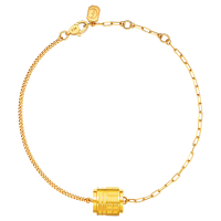 周大福传福系列福牌福字足金黄金手链女(大版)R35258