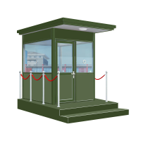 盛辉嘉业 岗亭保安亭户外可移动钢化玻璃军绿室站岗台执勤岗楼