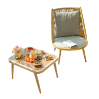 紫叶清欢茶桌阳台电陶炉围炉煮茶多功能小边几飘窗休闲茶桌椅组合