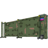 盛辉嘉业电动迷彩伸缩大门铝合金智能遥控平移直线门分段无轨伸缩大门折叠门定制