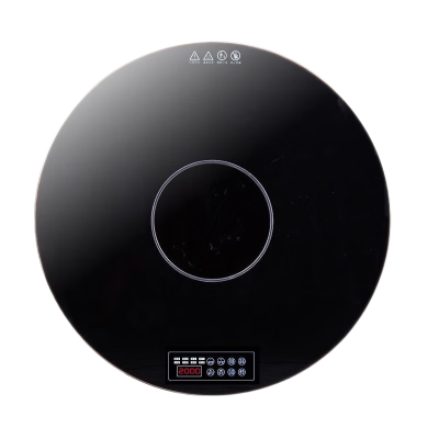 先科暖菜板电磁炉款2000W火锅暖菜板家用饭菜保温桌面加热餐桌电动转盘 [黑色80电动旋转+电磁炉款(金属包边)]