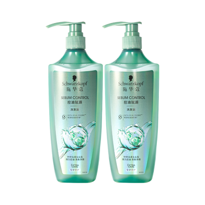 Schwarzkopf施华蔻控油赋源无硅油洗发露自律瓶长效控油净油去屑洗发水400ml*2