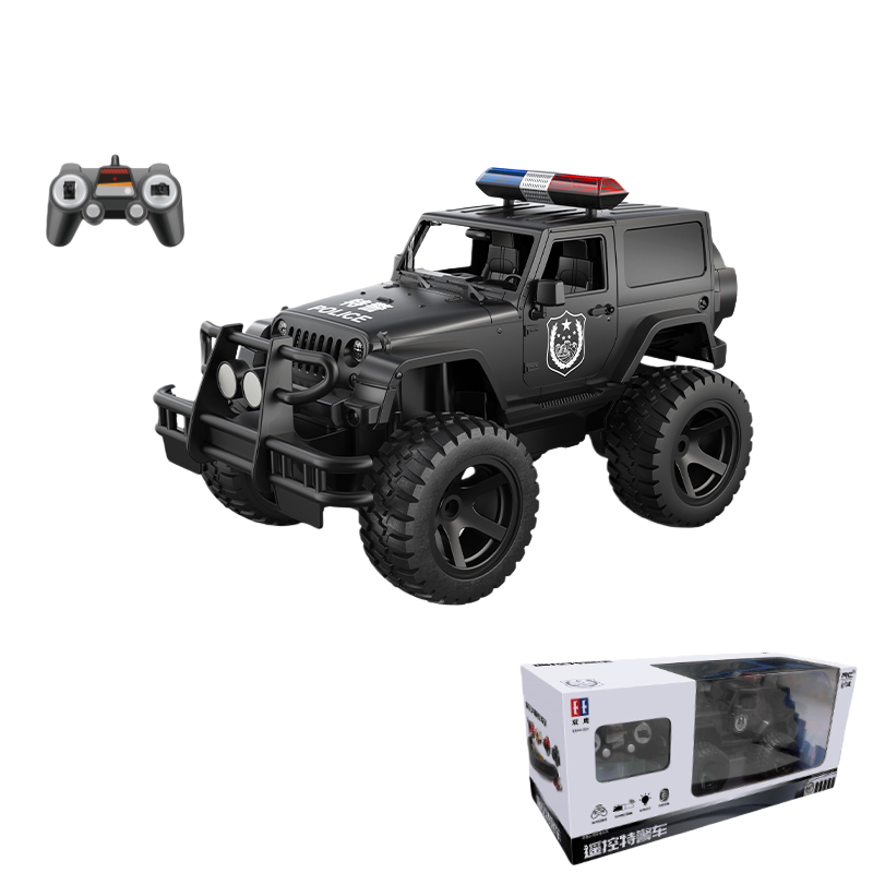 双鹰遥控车越野车玩具车新款仿真遥控警车电动声光男孩儿童1663