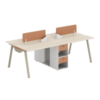 大匠杉 办公桌电脑桌屏风桌四人位 DPFZ059