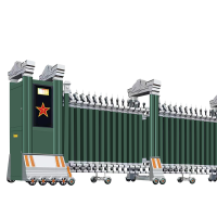 盛辉嘉业智能电动伸缩门电动大门自动推拉平移门铝合金分段门企业折叠门