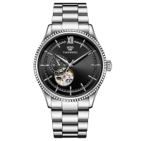 天王手表男士镂空机械表商务休闲男表高级蝴蝶扣正品腕表51232