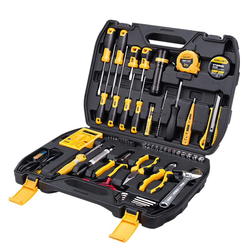 得力(deli)DL1050电讯综合维修套装(黑色)50件套 单位/套