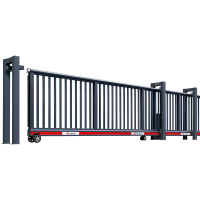 盛辉嘉业 悬浮门电动伸缩门铝合金封板无轨直线平移大门定制