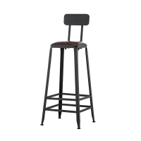 苏宁 金菲罗格 办公家具 铁艺吧凳坐高80高软包坐垫(有靠背)