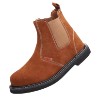 雷固高帮电焊工劳保鞋男轮胎底一脚蹬防砸防刺耐磨工作鞋36-46码