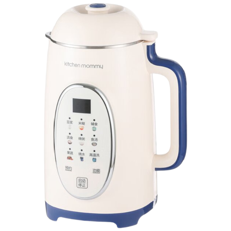 苏宁宜品推荐厨创妈咪云白破壁料理机1L 800W 精磨细腻研磨不锈钢杯体温度调节功能适合2-3人