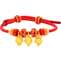 周大福马年生肖系列 马虎狗三合足金黄金吊坠女送生日礼物EOR1551