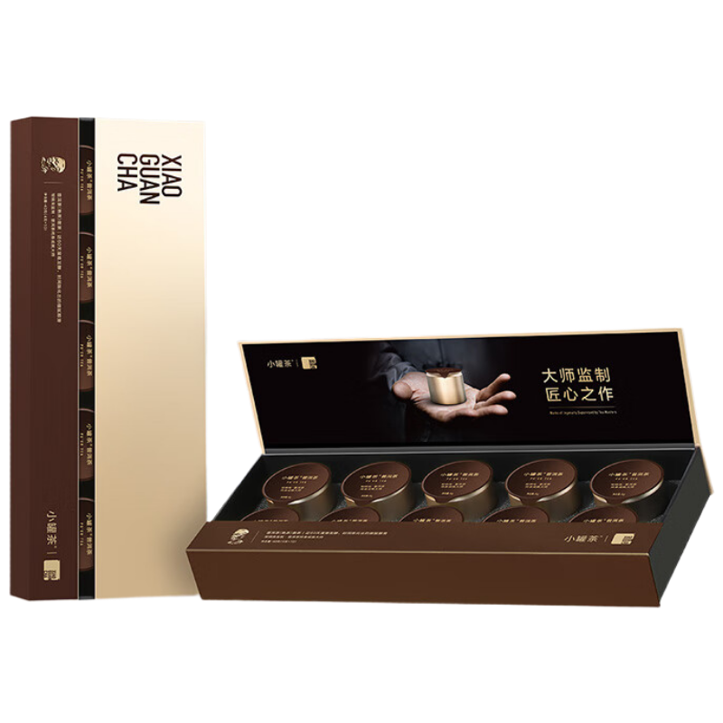 苏宁宜小罐茶40g 大师系列·普洱茶(熟茶)10罐装(金罐)4.0版A