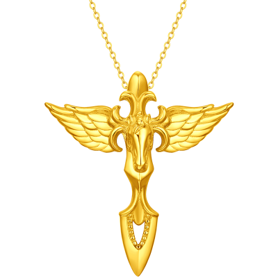 周大福马年生肖权杖飞马足金黄金(小版)吊坠计价女(工费660)EOF2046