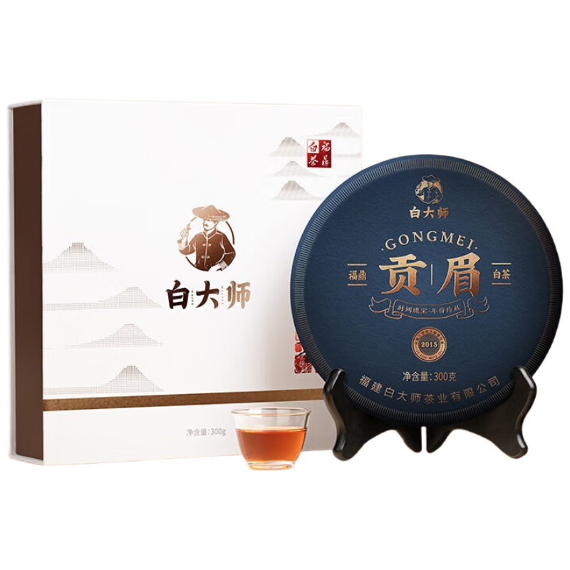 苏宁宜品白大师正脉之源2015年贡眉茶饼300克 清香甘醇持久回甘健康好茶适合馈赠