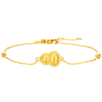 周大福丝绒福禄葫芦黄金手链女足金首饰生日礼物(工费:320计价)EOF1382