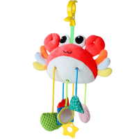 螃蟹拉拉乐推车挂件安抚摇铃挂饰牙胶婴儿玩具新生儿车载床铃3750