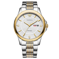 天王金标送福18K金logo尊享版男表商务休闲石英表双历钢带正品男士腕表3731