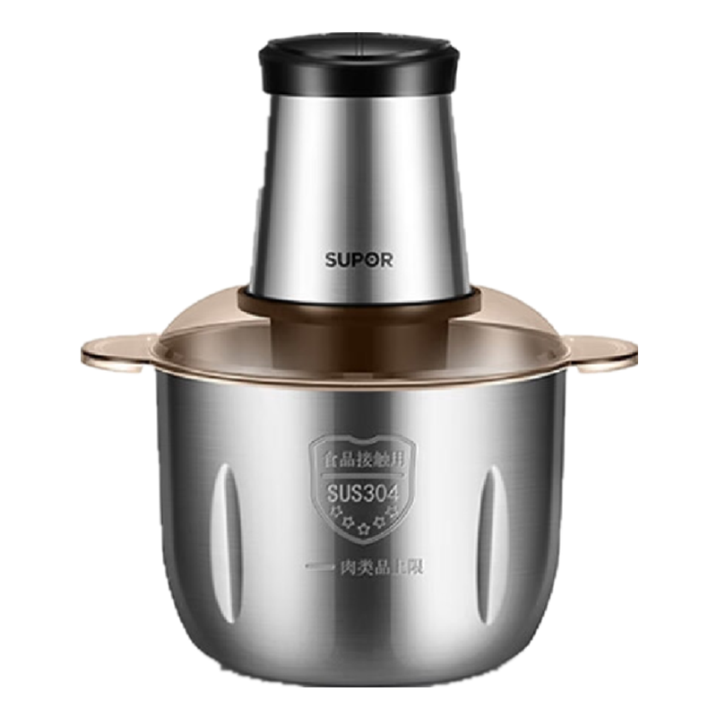 苏泊尔(SUPOR)绞肉机JRD06全新升级防塞肉 不锈钢机身 500W大功率 S型立体四叶刀片 3L家庭大容量