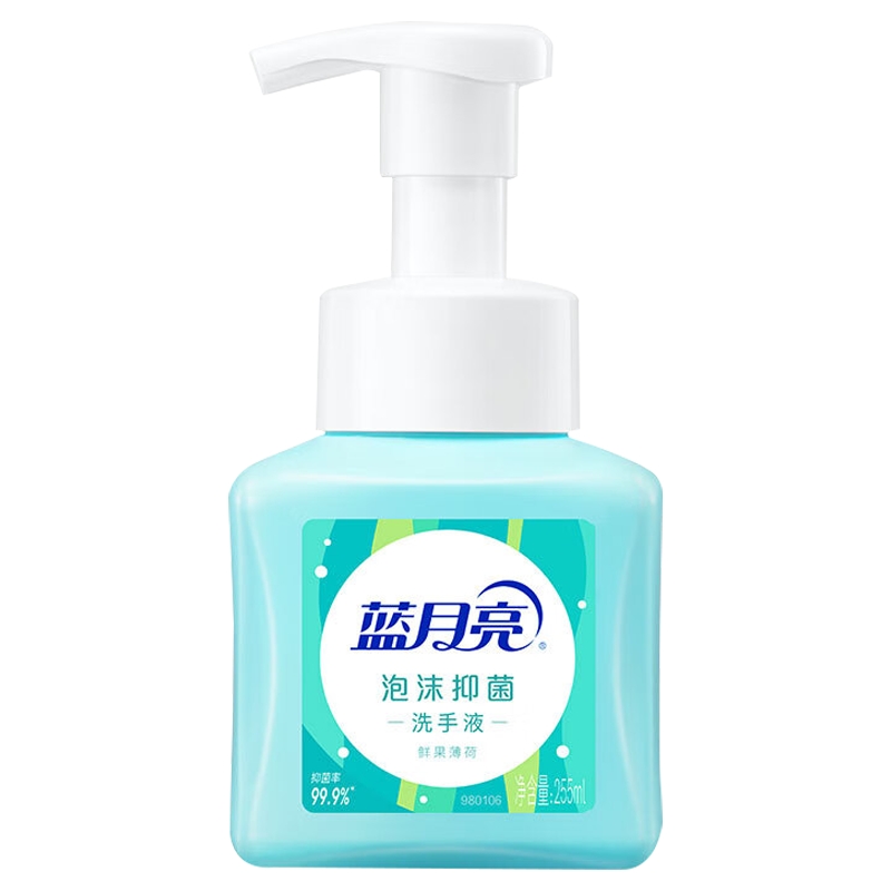 蓝月亮洗手液255ml温和泡沫型鲜果薄荷香10002401(包装随机)
