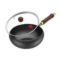 康巴赫大肚铁锅炒菜锅家用无涂层不粘炒锅官方旗舰店正品小铁锅