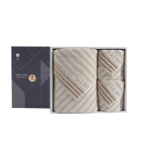 洁丽雅(Grace)抗菌浴巾套装礼盒纯棉柔软吸水大号毛浴巾 毛巾*2+浴巾*1 浅棕 20230007